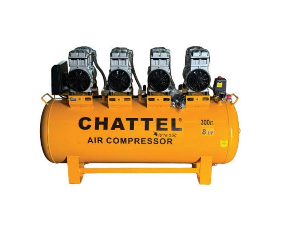 CHT-1230-8 SESSİZ YAĞSIZ KOMPRESÖR (MONOFAZE) 300 LİTRE