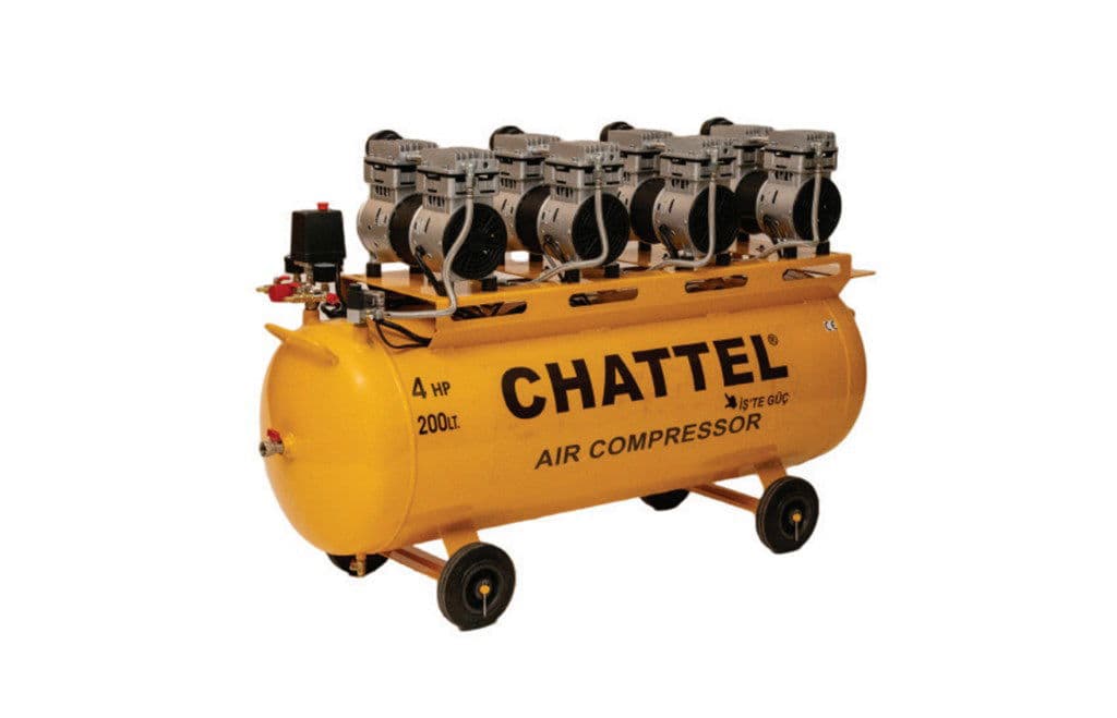 CHT-1220-4 SESSİZ YAĞSIZ KOMPRESÖR (MONOFAZE) 200 LİTRE