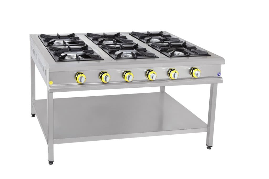 İnoxmaster Taban Raflı Ocak Altılı Gazlı/Lpg