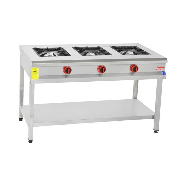 Himaksan Gazlı 130x50x85 Cm 3'lü Ocak Taban Raflı Paslanmaz