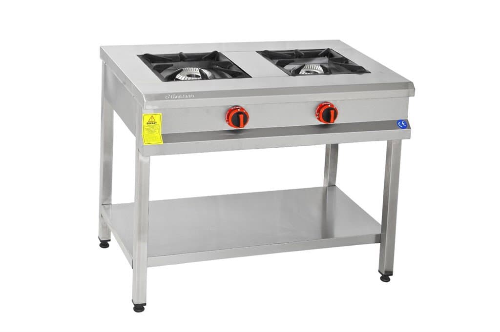 Himaksan Gazlı 2'li Ocak Taban Raflı Paslanmaz 90x50x85 Cm