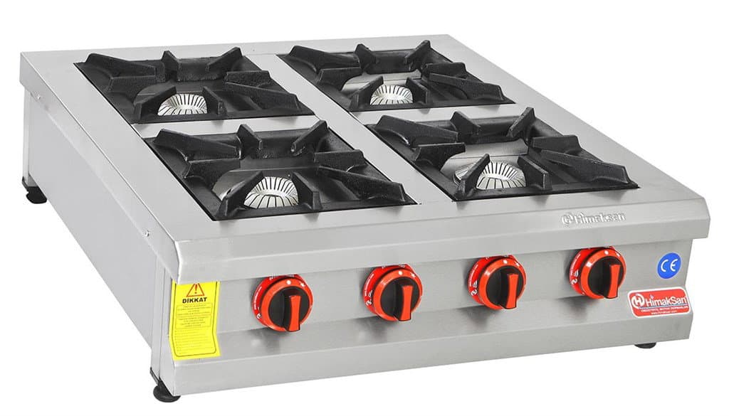 Himaksan Gazlı ve Lpg'li CE Belgeli 4'lü Set Üstü Ocak (80x80x25)