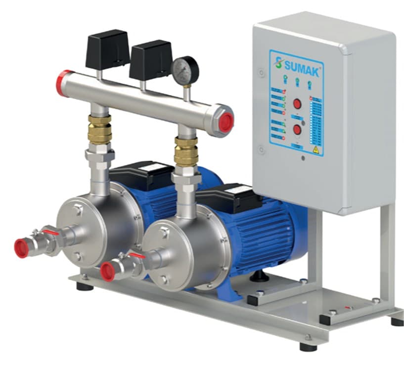  SMINOXH 12B 300/3T EMİŞLİ ÇİFT POMPALI HİDROFOR