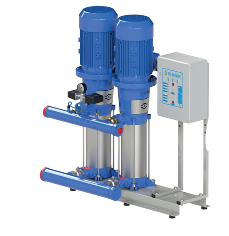 SHT34B1500/7 DÜŞEY MİLLİ KADEMELİ TEK POMPALI HİDROFOR