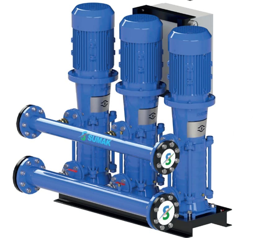 SHT65/3C DÜŞEY MİLLİ KADEMELİ ÜÇ POMPALI HİDROFOR