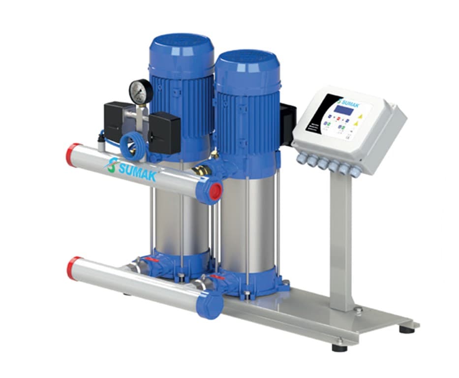  SHT6B 100/6 SMART DÜŞEY MİLLİ KADEMELİ ÇİFT POMPA HİDROFOR