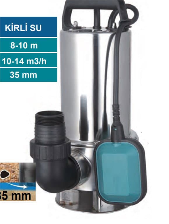 MOMENTUM PKS-1300SW PASLANMAZ GÖVDELİ DRENAJ POMPASI 24m3/h