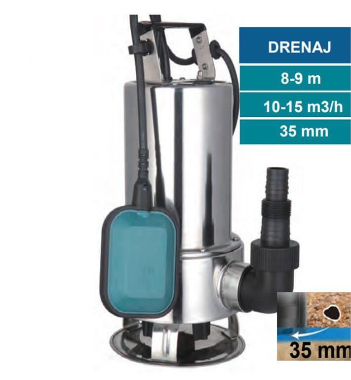 MOMENTUM PKS-750SW PASLANMAZ GÖVDELİ DRENAJ POMPASI 13,5m3/h