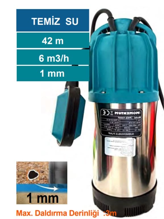 MOMENTUM PKS-1000F YÜKSEK İRTİFALI TEMİZ SU POMPASI 6m3/h