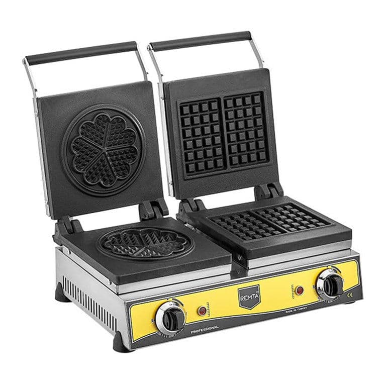 W21 Çifli Kara + Çiçek Model 21 Cm Waffle Makinası