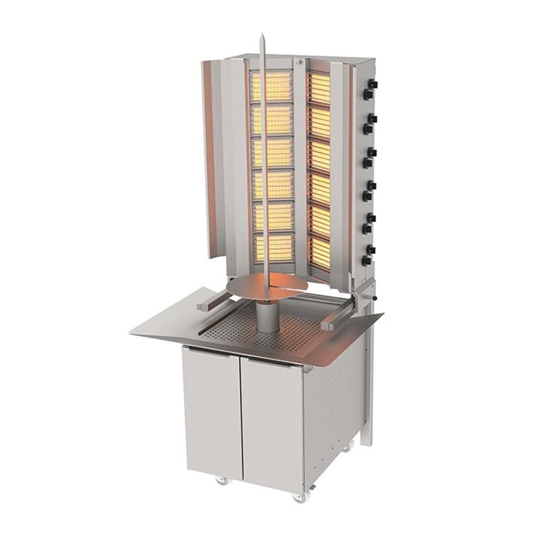 ADG- 12 D Gazlı Alt Arabalı Duvara Monte Döner Makinesi