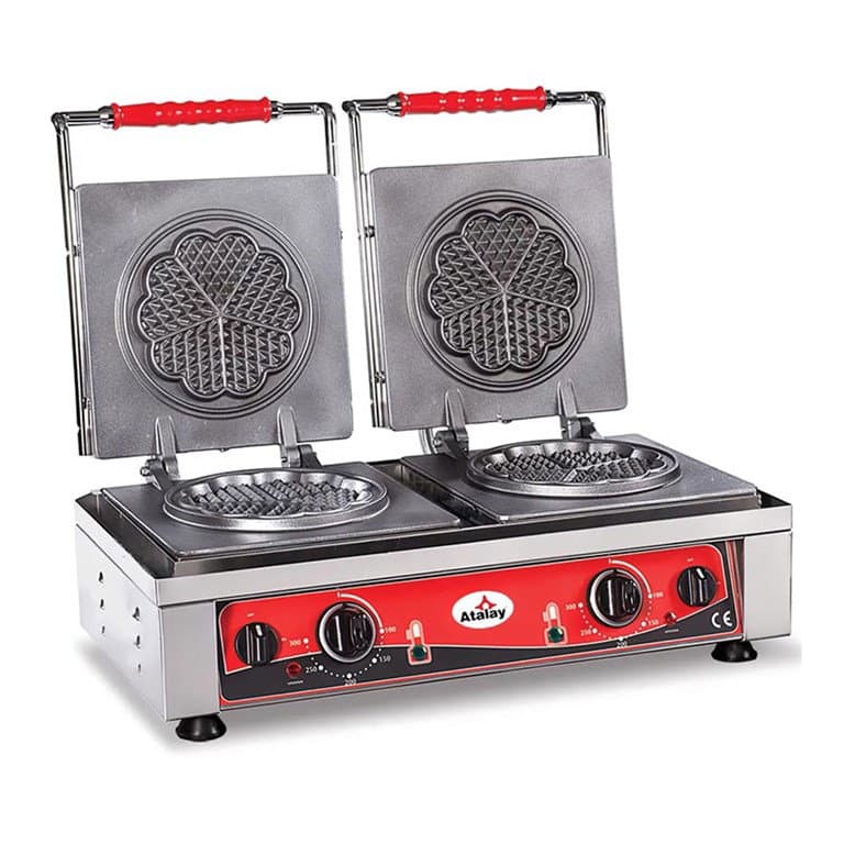 AWMC-2402 Elektrikli Yonca Desenli Çiftli Waffle Makinesi