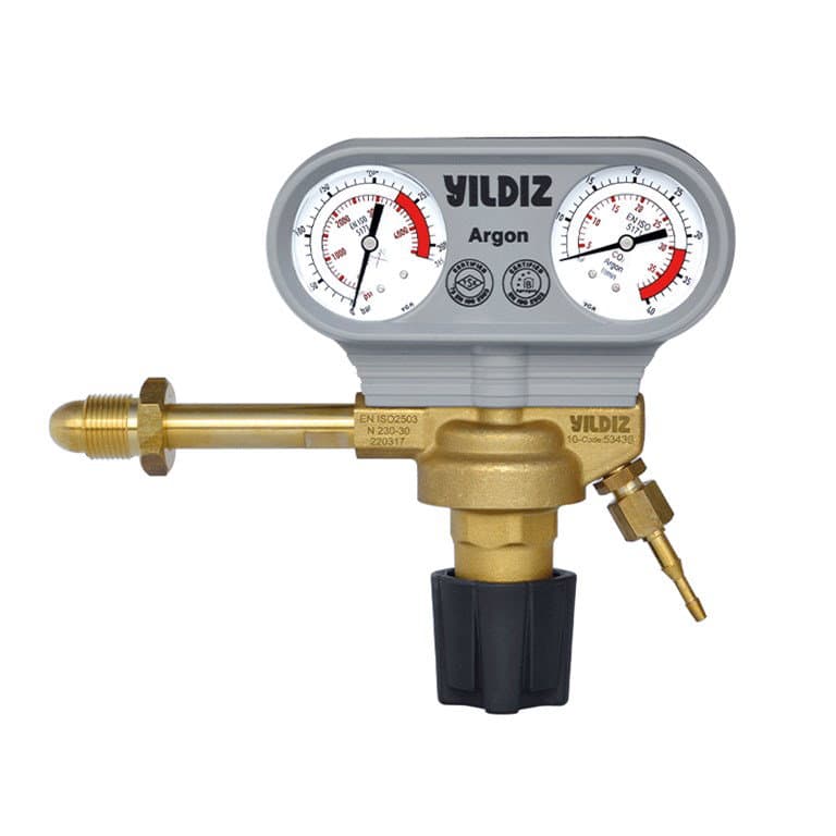 Yıldız 5343S Argon Basınç Düşürücü Manometreli 30 l/min