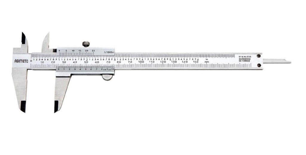 Asimeto 0-150 mm x 0.02 Düz Tip Mekanik Kumpas