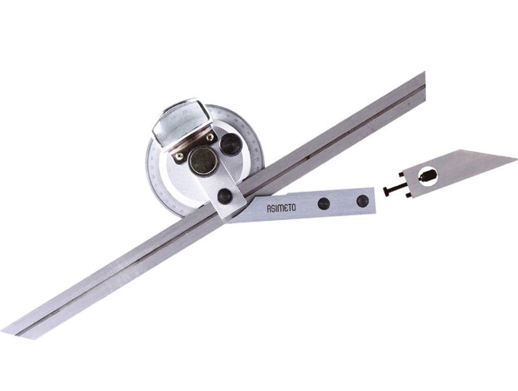 Asimeto 150 mm Açı Ölçer - Çubuk Büyüteçli