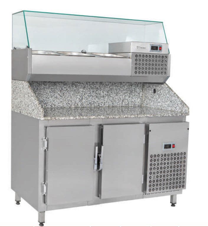 HİMAKSAN GRANİTLİ 2 KAPILI PİZZA VE SALATA HAZIRLIK DOLABI
