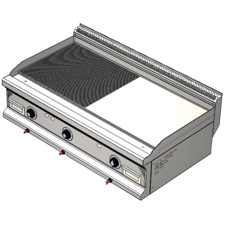 CSA INOX Set Üstü LPG Tüplü Yarı Kanallı Izgara (KROM PLEYT)