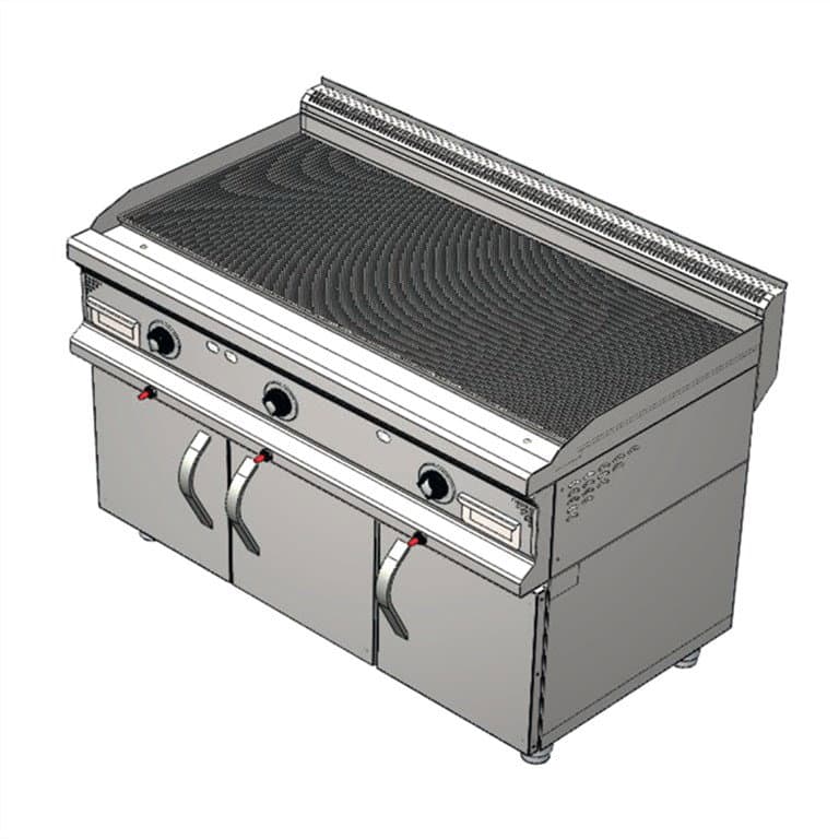 CSA INOX Dolaplı LPG Tüplü Tam Kanallı Izgara (KROM PLEYT)