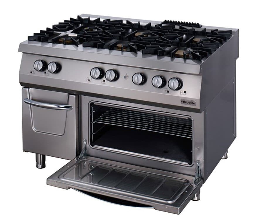 900 SERİ KUZİNE FIRINLI GAZLI 6 AÇIK ATEŞ - 56 kW