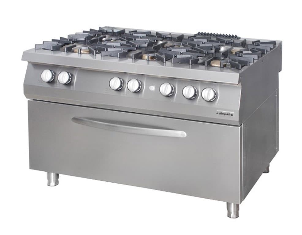 900 SERİ KUZİNE BÜYÜK FIRINLI GAZLI 6 AÇIK ATEŞ - 61 kW