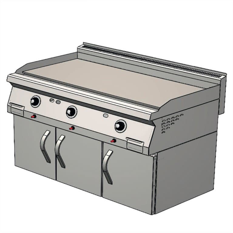 CSA İNOX Dolaplı Lpg'li Düz Pleyt Izgara (Krom Pleyt)