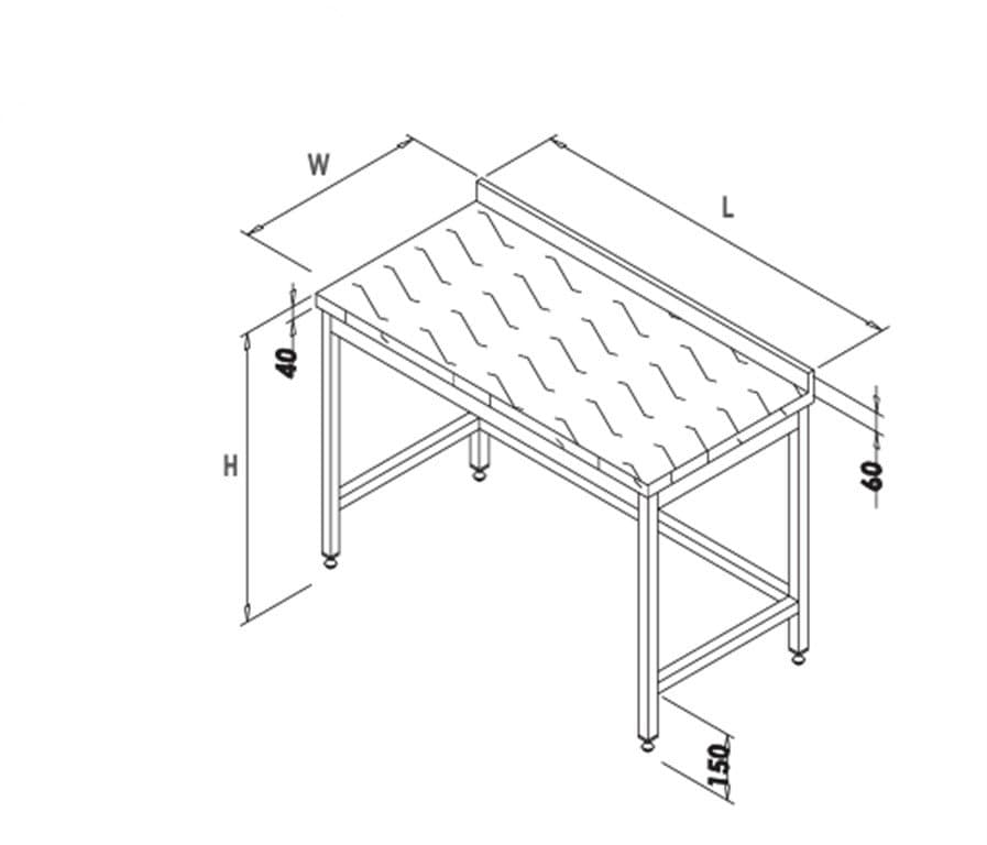 POLİETİLEN TABLALI TABAN RAFLI ÇALIŞMA TEZGAHI 1900*700*850