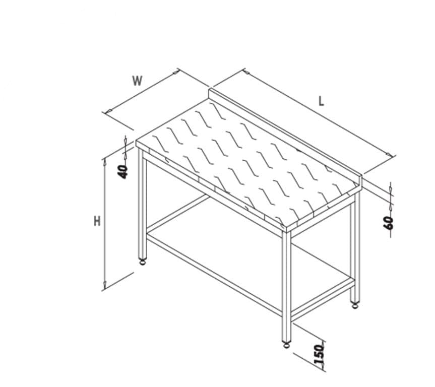 POLİETİLEN TABLALI TABAN RAFSIZ ÇEKMECELİ ÇALIŞMA TEZGAHI 1600*700*850